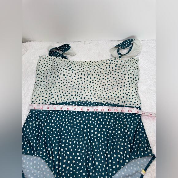 Summersalt The Ruffle Oasis Colorblock Polka Dot One Piece Swimsuit Size 16 - Picture 8 of 11